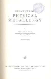 Elements of Physical Metallurgi