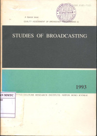 Studies of Broadcasting, An International Annual of Broadcasting Science 1993