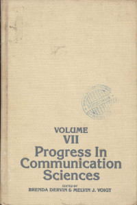 Progress in Communication Sciences, Volume VII