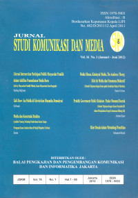 Jurnal Studi Komunikasi dan Media Volume 16 Nomor 1 (Januari-Juni 2012)