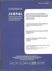 Jurnal Penelitian Pers dan Komunikasi Pembangunan Vol. 17, NO. 3, Februari 2014