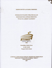 Penerapan Staging Theater Dalam Produksi Film Animasi Berjudul “Wolf In A Sheep Clothing