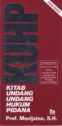 KUHP Kitab Undang-undang Hukum Pidana