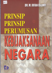 Prinsip-prinsip Perumusan Kebijaksanaan Negara