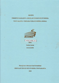 Persepsi Mahasiswa Sekolah Tinggi Multi Media Yogyakarta Terhadap Hoax Di Media Sosial