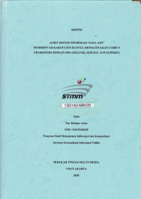 Audit Sistem Informasi “Sapa ASN” Pemerintah Kabupaten Bantul Menggunaklan Cobit 5 Framework Domain DSS (Deliver, Service and Support)