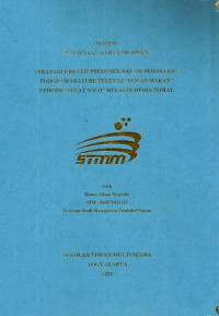 Strategi Kreatif Produser dalam Pemasaran Program Feature Televisi 