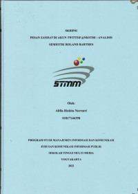 Pesan Sambat di Akun Twitter @nksthi: Analisis Semiotik Roland Barthes