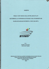 Peran New Media dalam Pelaksanaan Keterbukaan Informasi Publik Pada Pemerintah Daerah Daerah Istimewa Yogyakarta